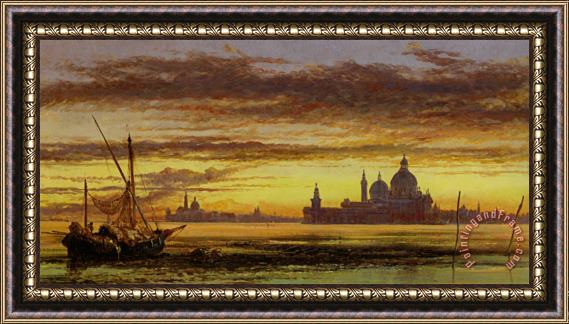 Edward William Cooke Sunset Sky, Salute And San Giorgio Maggiore Framed Painting