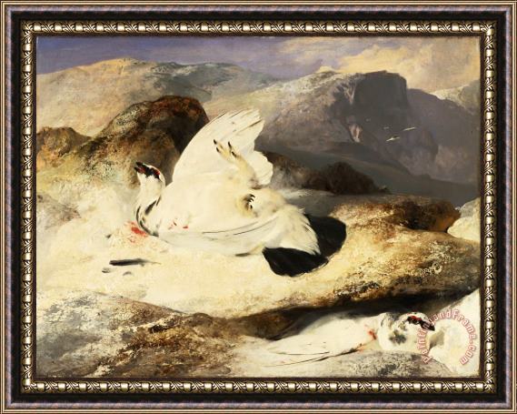Edwin Landseer Ptarmigan in a Landscape Framed Painting