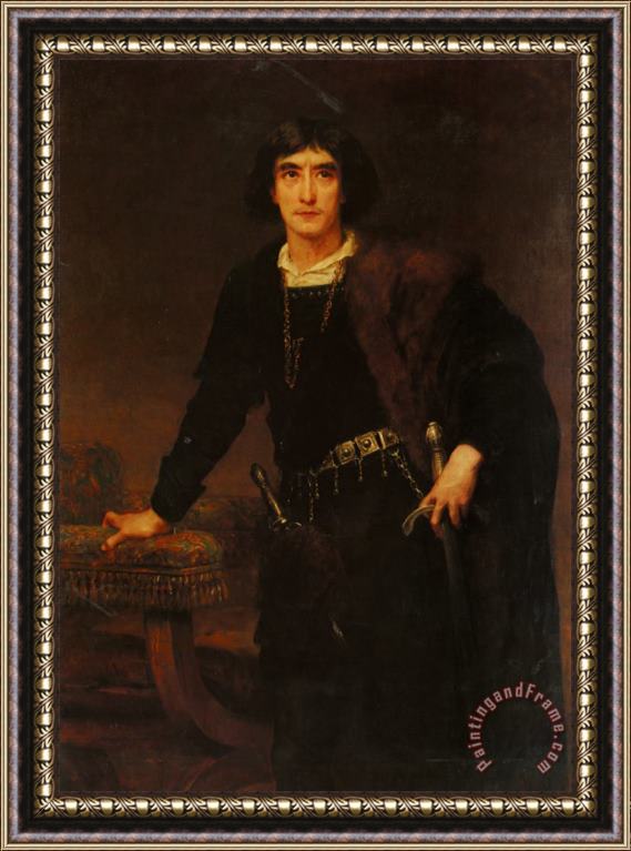 Edwin Longsden Long Henry Irving As Hamlet Framed Painting