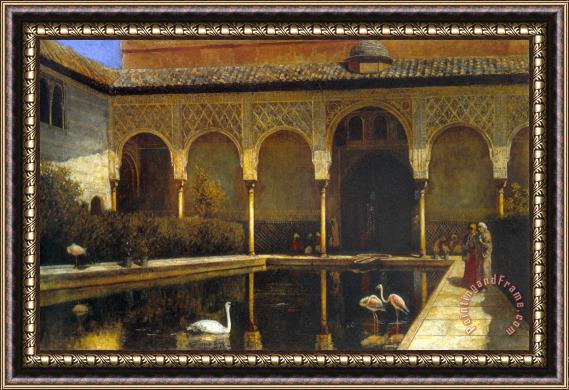 Edwin Lord Weeks A Court in The Alhambra Framed Painting