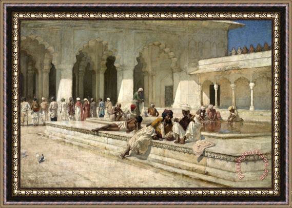 Edwin Lord Weeks The Hour of Prayer at Moti Mushid (the Pearl Mosque), Agra Framed Painting