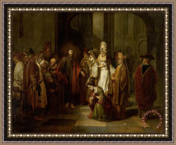 Eeckhout, Gerbrand Van Den Christ with The Adulterous Woman Framed Print