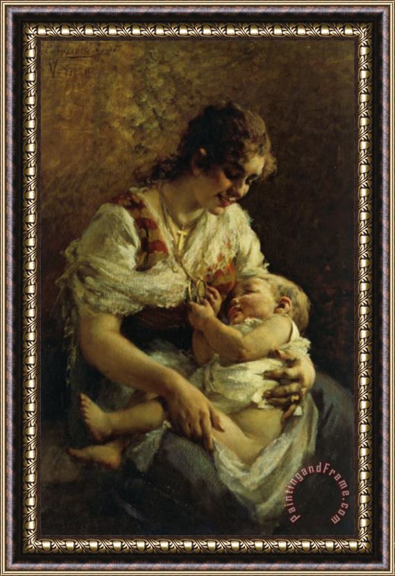 Egisto Lancerotto Motherly Love Framed Painting