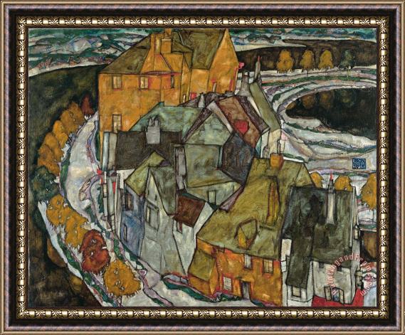 Egon Schiele Crescent of Houses II (island Town) Framed Print