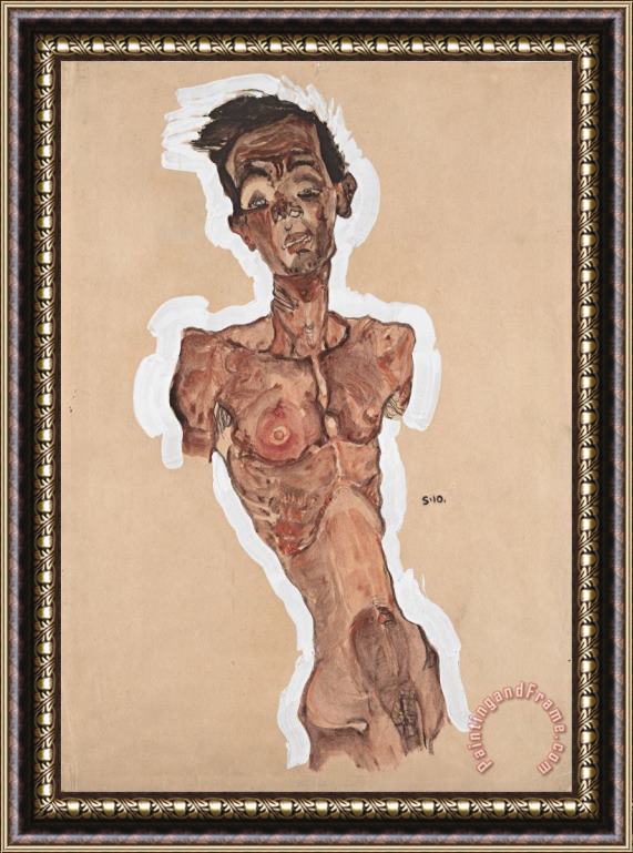 Egon Schiele Nude Self Portrait Framed Print