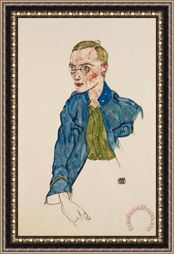 Egon Schiele One Year Volunteer Lance Corporal Framed Painting
