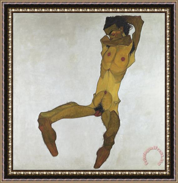 Egon Schiele Seated Male Nude (self Portrait) Framed Print