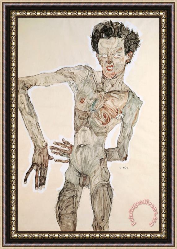 Egon Schiele Self-portrait Framed Painting