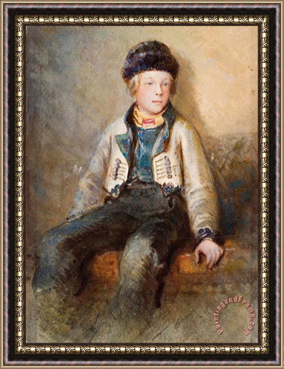 Egron Lundgren Untitled (norwegian Boy) Framed Painting
