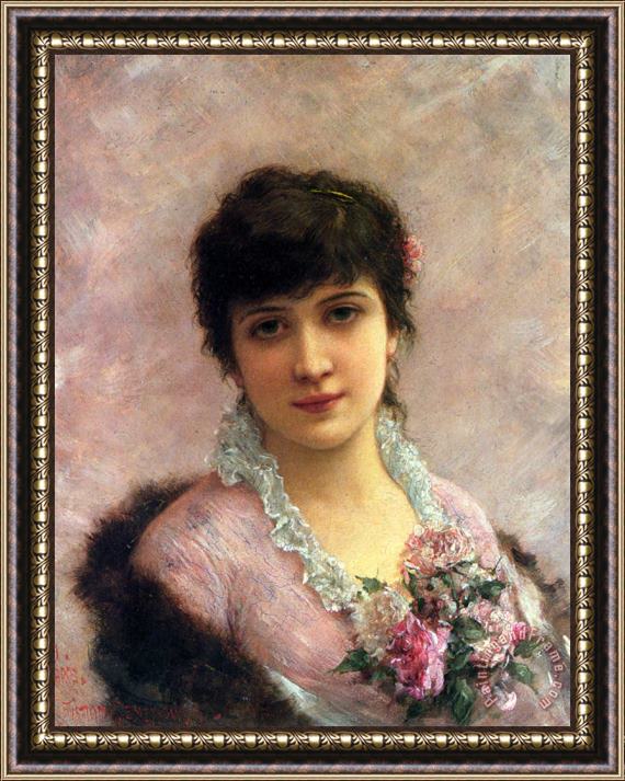 Eisman Semenowsky The Rose Beauty Framed Painting