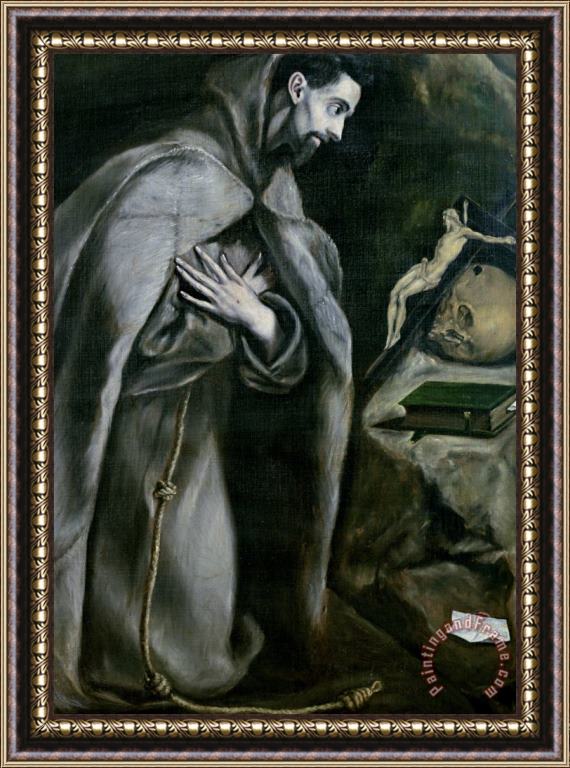 El Greco Domenico Theotocopuli St Francis Of Assisi Framed Painting