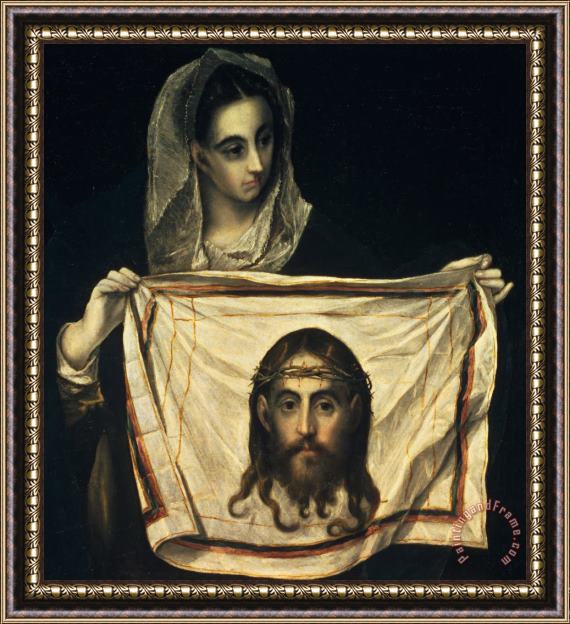 El Greco Domenico Theotocopuli St Veronica With The Holy Shroud Framed Painting
