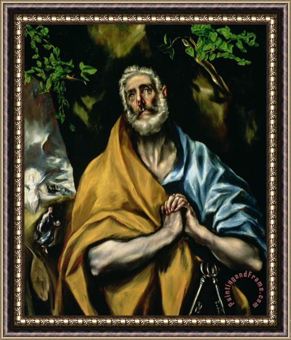 El Greco Domenico Theotocopuli The Tears Of St Peter Framed Painting