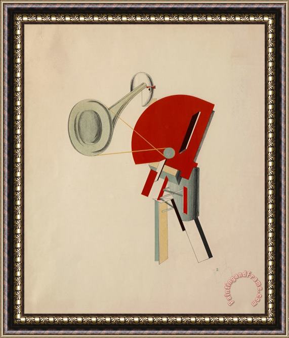 El Lissitzky Radio Announcer Framed Painting