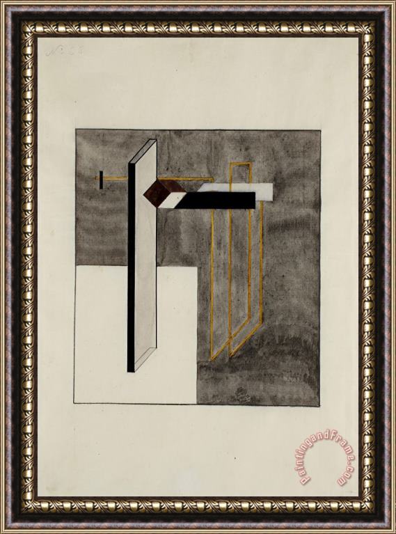 El Lissitzky Study for Proun 4b Framed Painting