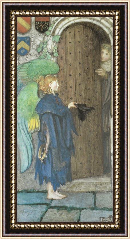 Eleanor Fortescue Brickdale Angel at The Door Framed Painting