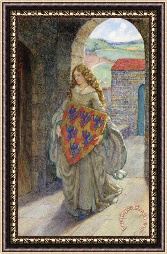 Eleanor Fortescue Brickdale Lancelot And Elaine Framed Painting