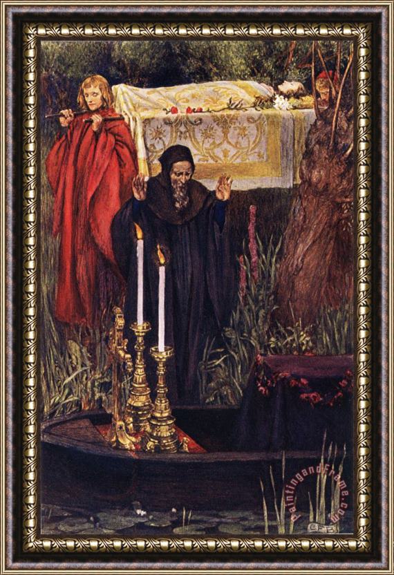 Eleanor Fortescue Brickdale The Passing of Elaine Framed Print