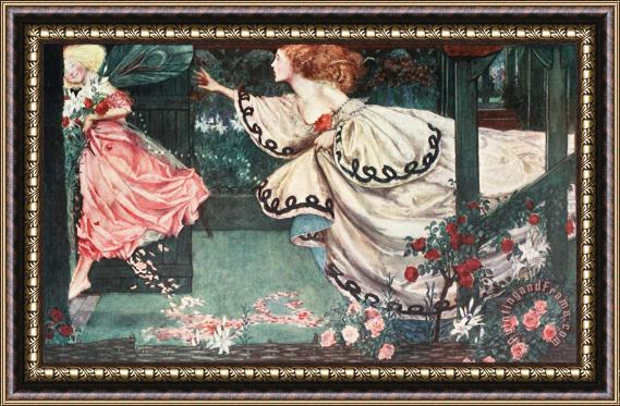 Eleanor Fortescue Brickdale Youth And The Lady Framed Painting