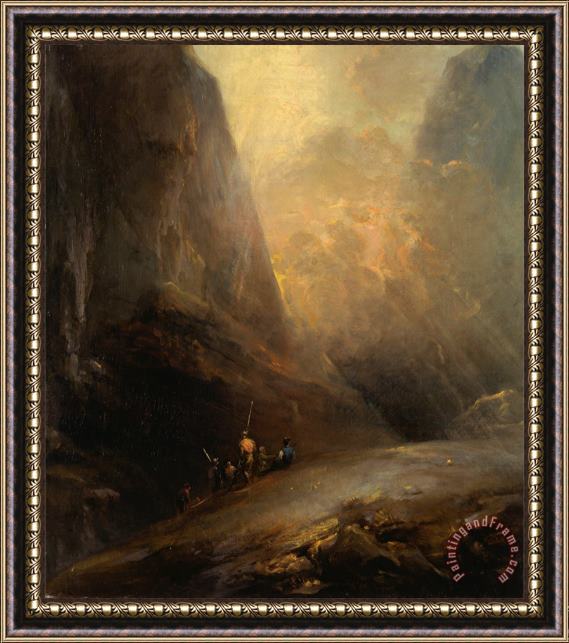 Elias Martin Mountain Landscape with Banditti Framed Painting