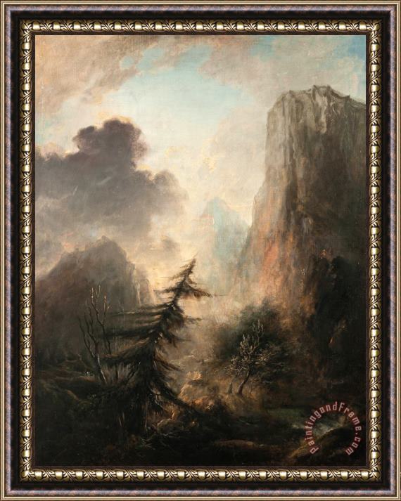 Elias Martin Romantic Landscape with Spruce Framed Print