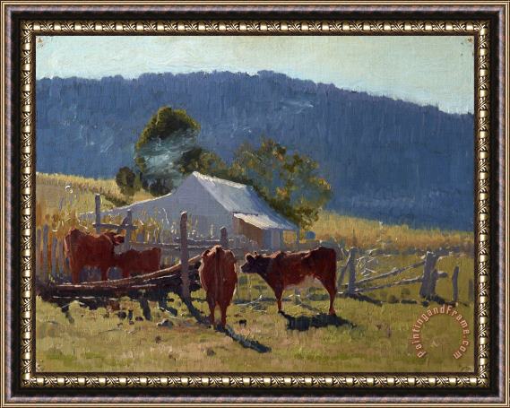 Elioth Gruner Milking Time (araluen Valley) Framed Painting