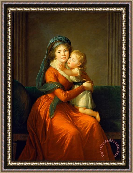 Elisabeth Louise Vigee Lebrun Portrait of Princess Alexandra Golitsyna And Her Son Piotr Framed Painting