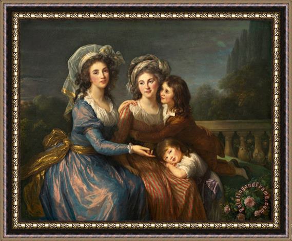 Elisabeth Louise Vigee Lebrun The Marquise De Pezay, And The Marquise De Rouge with Her Sons Alexis And Adrien Framed Painting