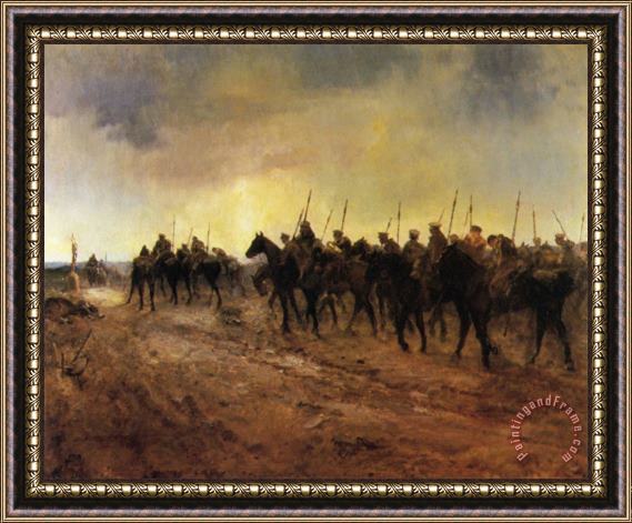 Elizabeth Thompson A Detachment of Cavalry in Flanders Framed Painting
