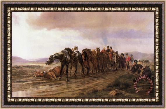 Elizabeth Thompson Halt on a Forced March, Penninsular War Framed Painting