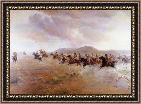 Elizabeth Thompson Yeomanry Scouts on The Veldt Framed Painting