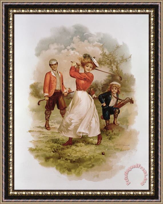 Ellen Hattie Clapsaddle Golfing Framed Print