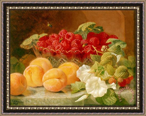 Eloise Harriet Stannard Bowl of Raspberries And Peaches Framed Print