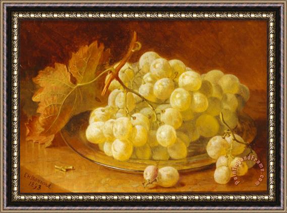 Eloise Harriet Stannard Grapes on a Silver Plate 1893 Framed Painting