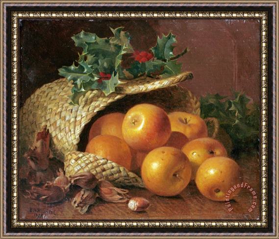 Eloise Harriet Stannard Still Life with Apples, Hazelnuts And Holly Framed Painting
