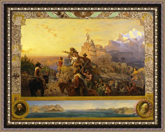 Emanuel Gottlieb Leutze Westward The Course of Empire Takes Its Way (mural Study, U.s. Capitol) Framed Print