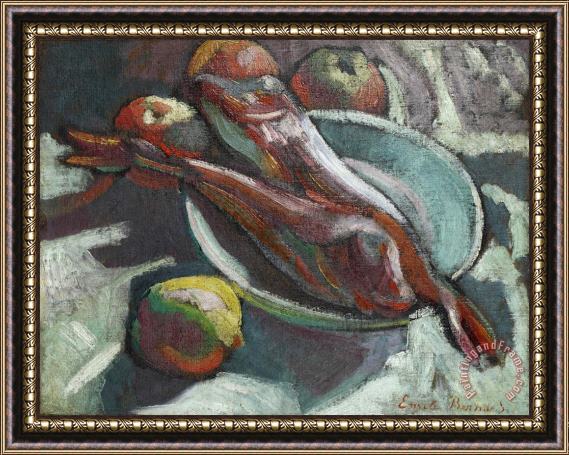 Emile Bernard Still Life with Fish Framed Painting