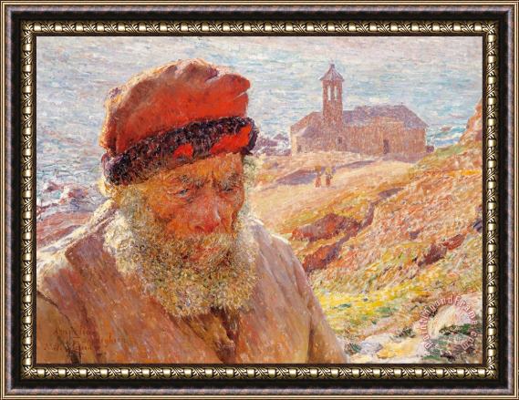 Emile Claus Ampelio, Old Fisherman of Bordighera Framed Painting
