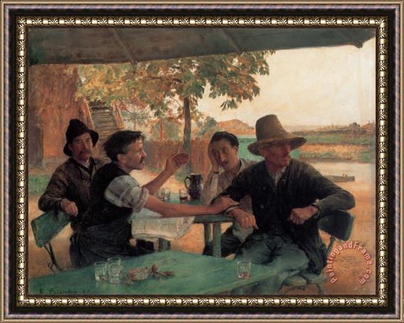 Emile Friant Political Discussion Framed Painting