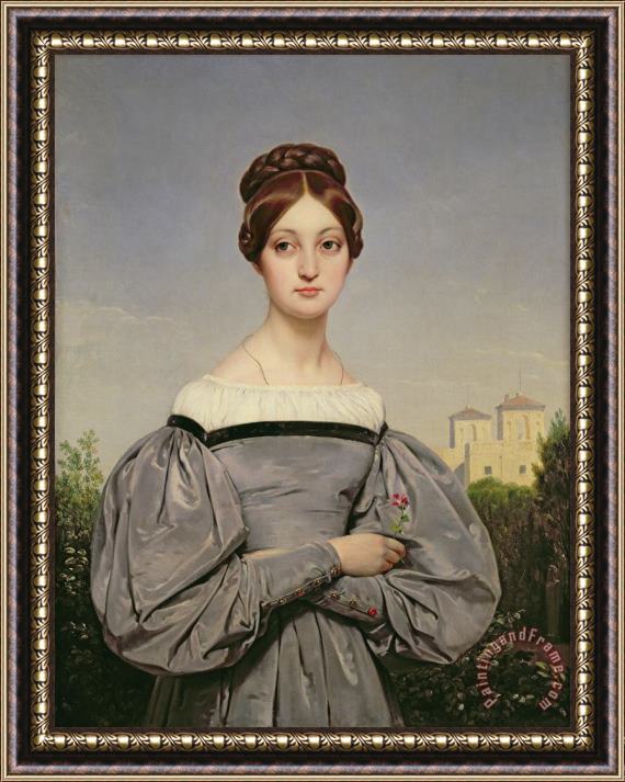 Emile Jean Horace Vernet Portrait of Louise Vernet Framed Print