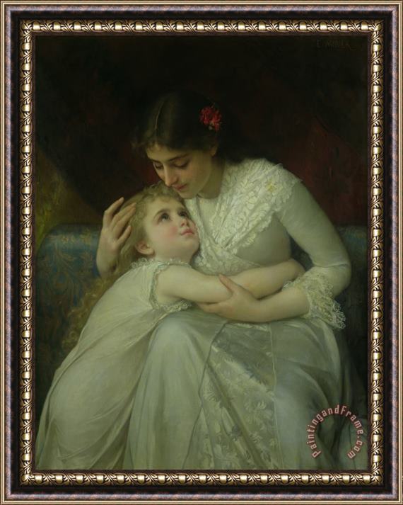 Emile Munier Mother And Child Framed Painting