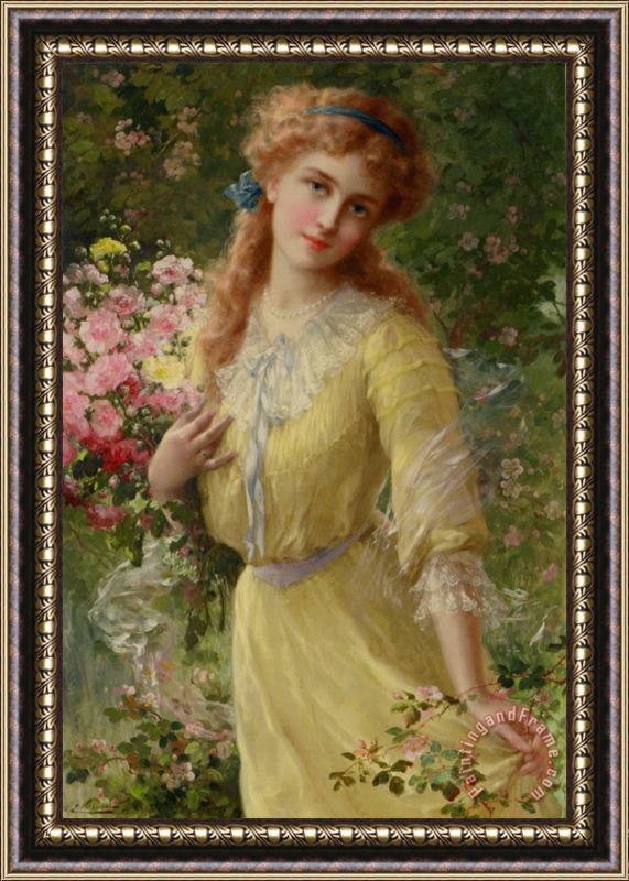 Emile Vernon In The Garden Framed Painting