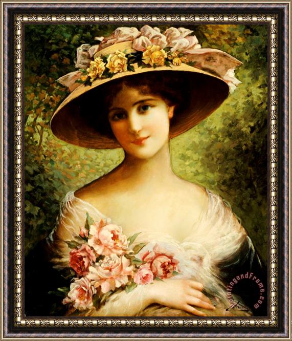 Emile Vernon The Fancy Bonnet Framed Painting