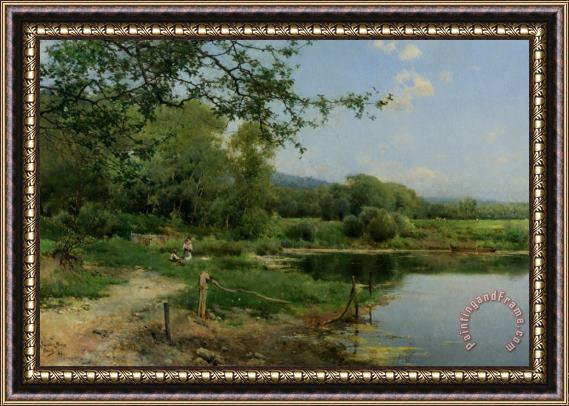 Emilio Sanchez Perrier A Picnic on The Riverbank Framed Painting