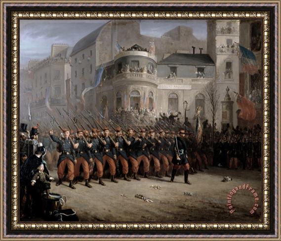 Emmanuel Masse The Return of the Troops to Paris from the Crimea Framed Print