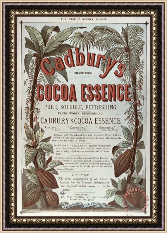 English School Advertisement For Cadburs Cocoa Essence From The Graphic Framed Print