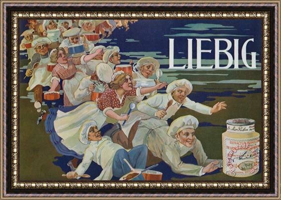 English School Advertisement For Extractum Carnis Liebig Framed Painting