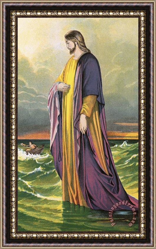 English School Christ Walking On Water Framed Print