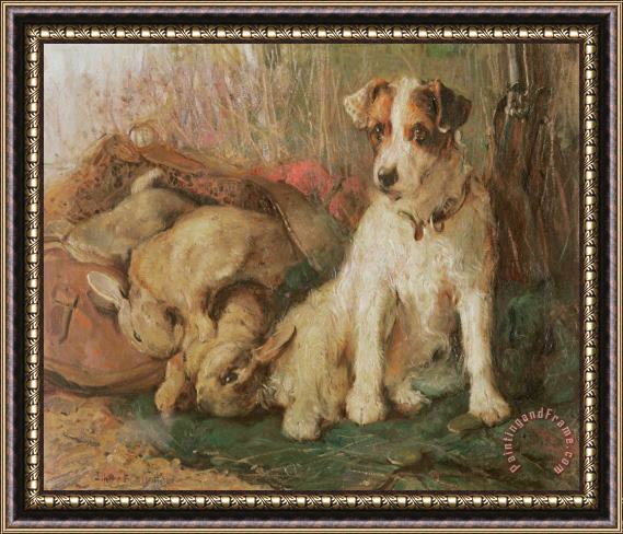 English School Fox Terrier with the Day's Bag Framed Print