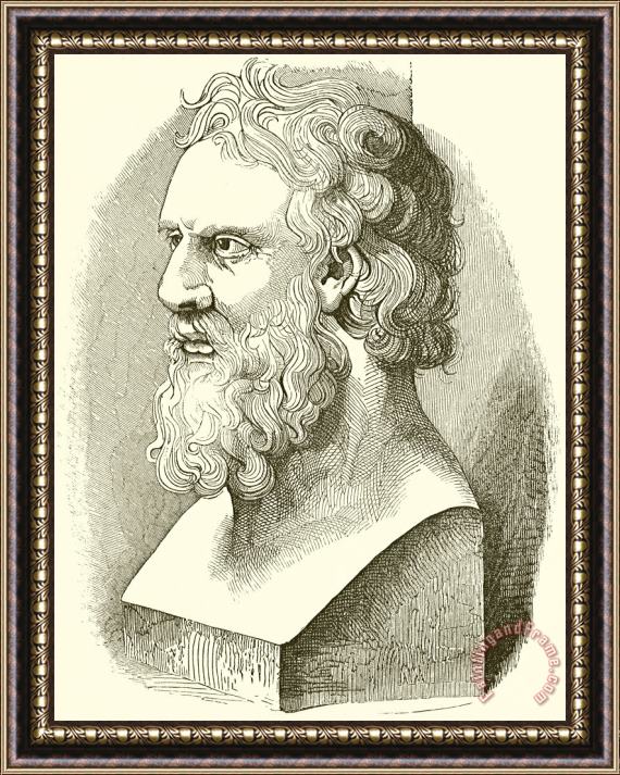 English School Greek Bust Of Plato Framed Painting